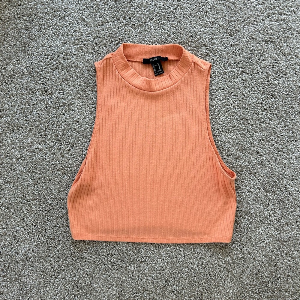 f21 cropped mock neck